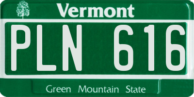 VT license plate PLN616