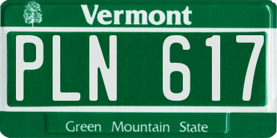 VT license plate PLN617