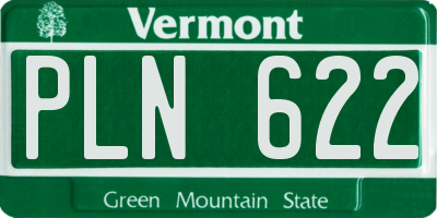 VT license plate PLN622