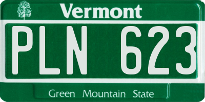 VT license plate PLN623