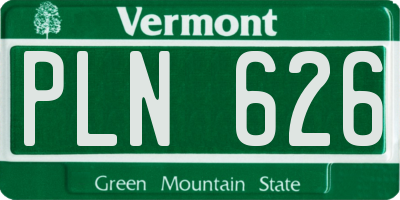 VT license plate PLN626