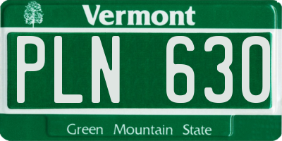VT license plate PLN630