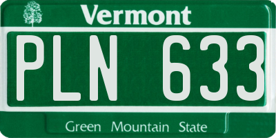 VT license plate PLN633
