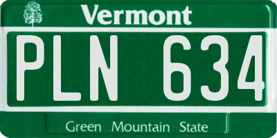 VT license plate PLN634