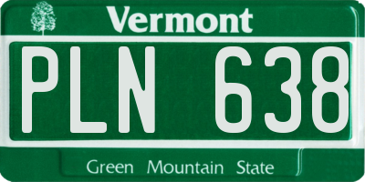 VT license plate PLN638