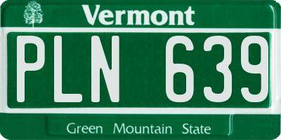 VT license plate PLN639