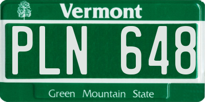 VT license plate PLN648