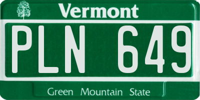 VT license plate PLN649