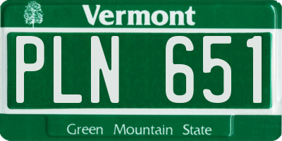 VT license plate PLN651