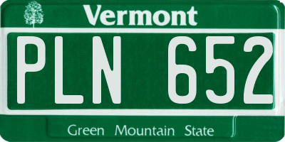 VT license plate PLN652