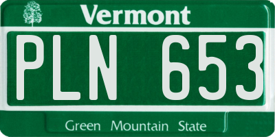 VT license plate PLN653