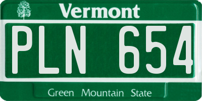 VT license plate PLN654