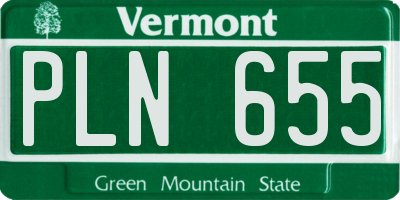 VT license plate PLN655