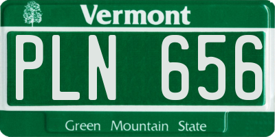 VT license plate PLN656