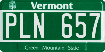 VT license plate PLN657