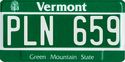 VT license plate PLN659