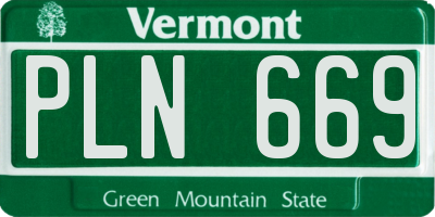 VT license plate PLN669