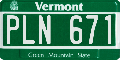 VT license plate PLN671