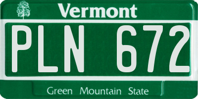 VT license plate PLN672