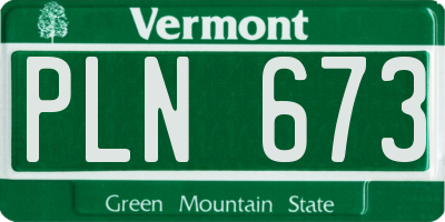 VT license plate PLN673