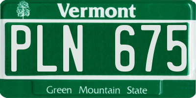 VT license plate PLN675