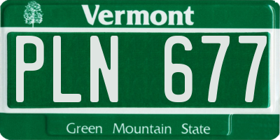VT license plate PLN677