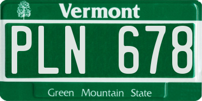 VT license plate PLN678