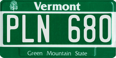 VT license plate PLN680