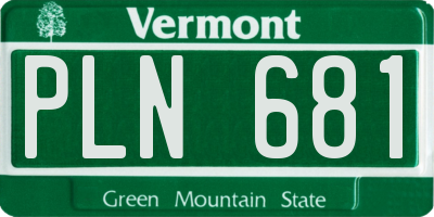 VT license plate PLN681