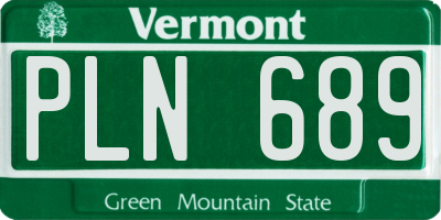 VT license plate PLN689