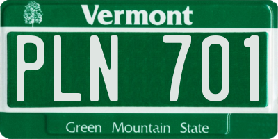 VT license plate PLN701