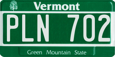 VT license plate PLN702