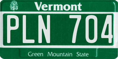 VT license plate PLN704