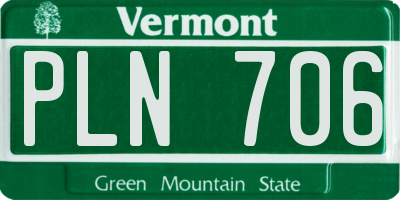 VT license plate PLN706