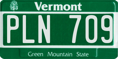 VT license plate PLN709