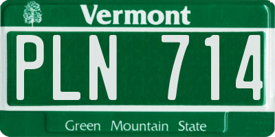 VT license plate PLN714