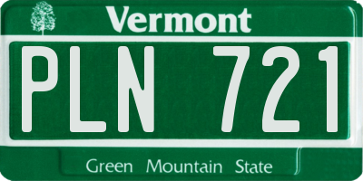 VT license plate PLN721