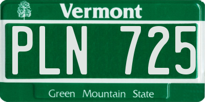 VT license plate PLN725