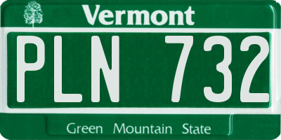 VT license plate PLN732