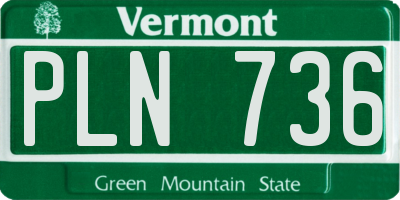 VT license plate PLN736