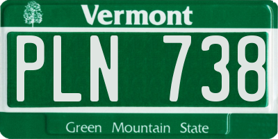 VT license plate PLN738