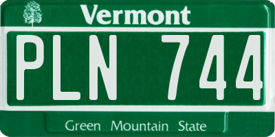 VT license plate PLN744