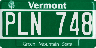VT license plate PLN748