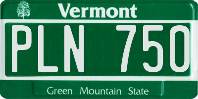 VT license plate PLN750