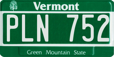 VT license plate PLN752