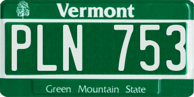 VT license plate PLN753
