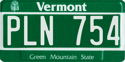 VT license plate PLN754