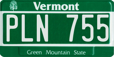 VT license plate PLN755