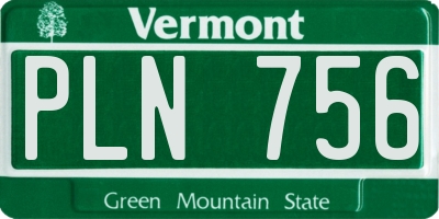 VT license plate PLN756