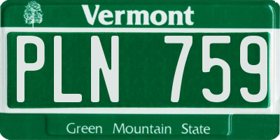 VT license plate PLN759